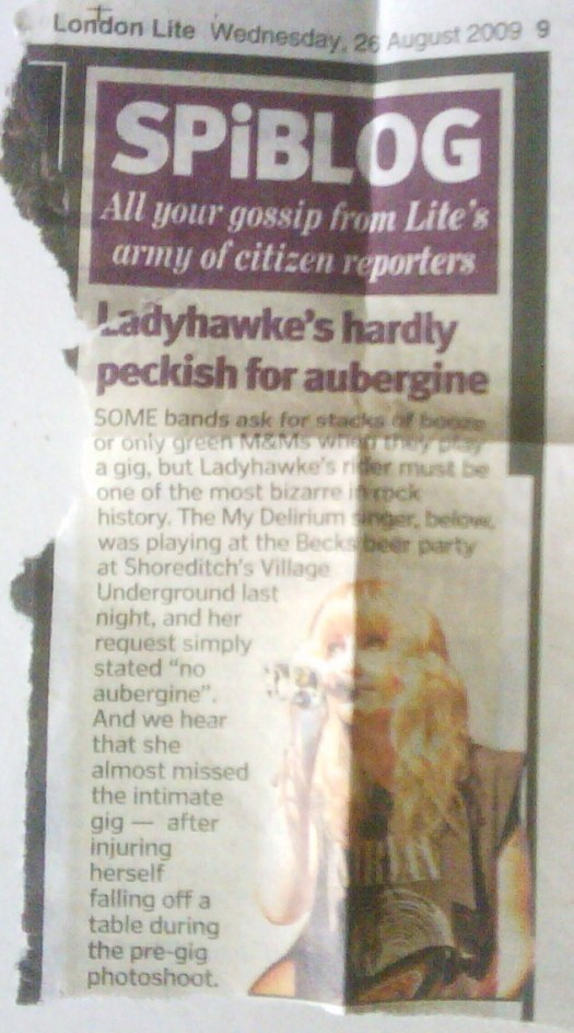 Source: London Lite, 26 August 2009