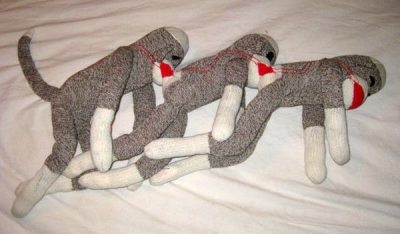 Sock Monkey Human Centipede via Boing Boing